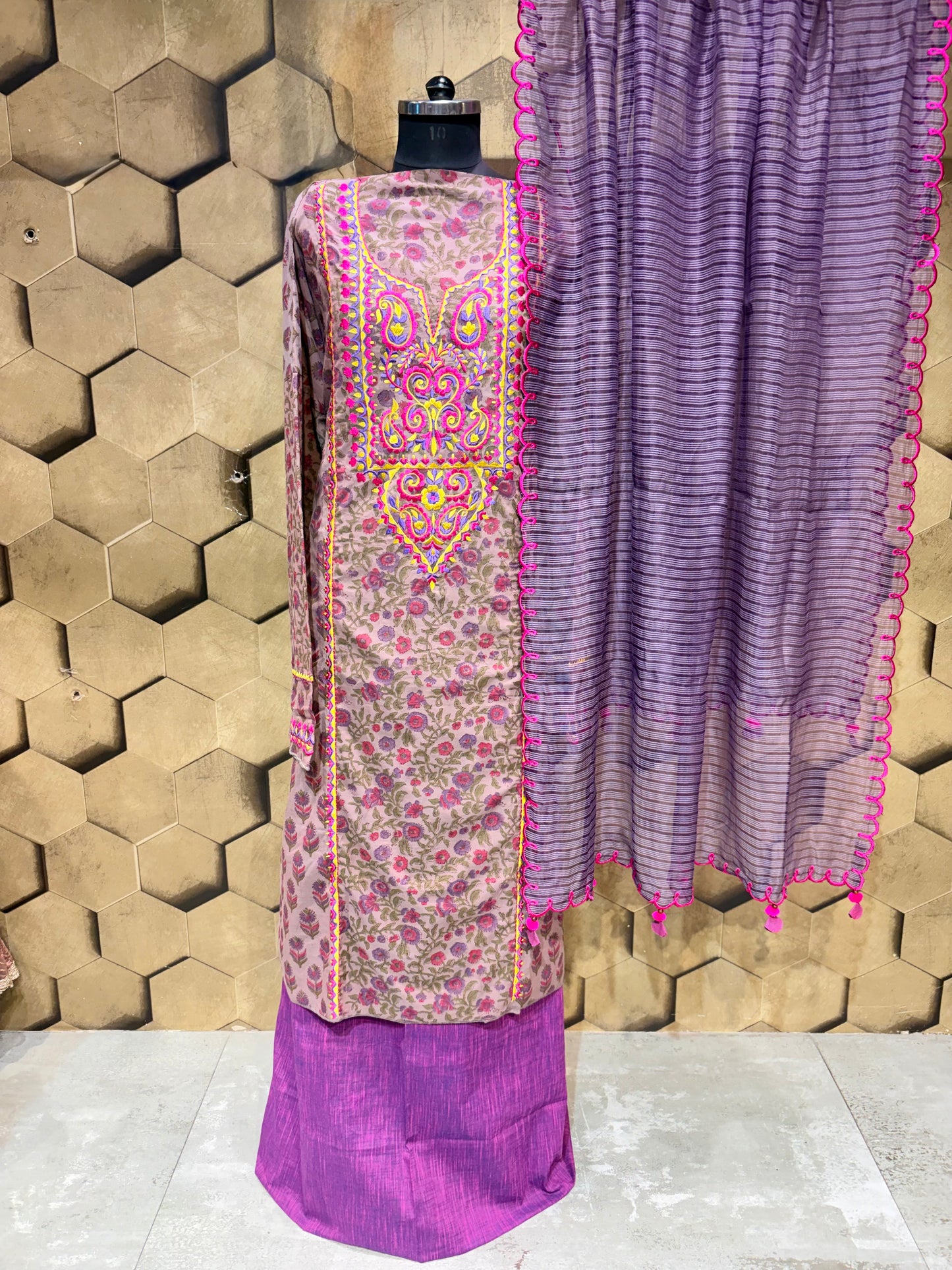 Pure Mangalgiri Cotton Handcrafted Suit Set