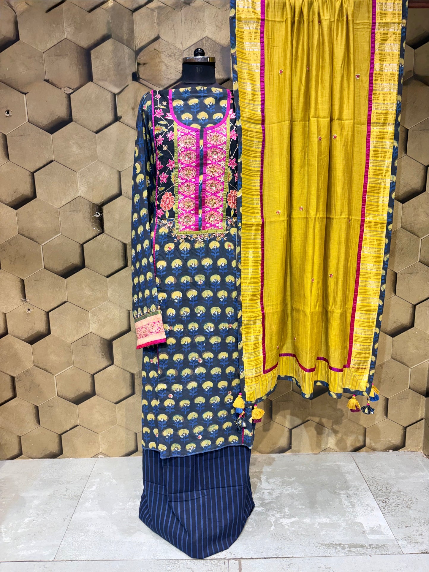 An exquisite handcrafted masterpiece in rich hand block-printed modal fabric