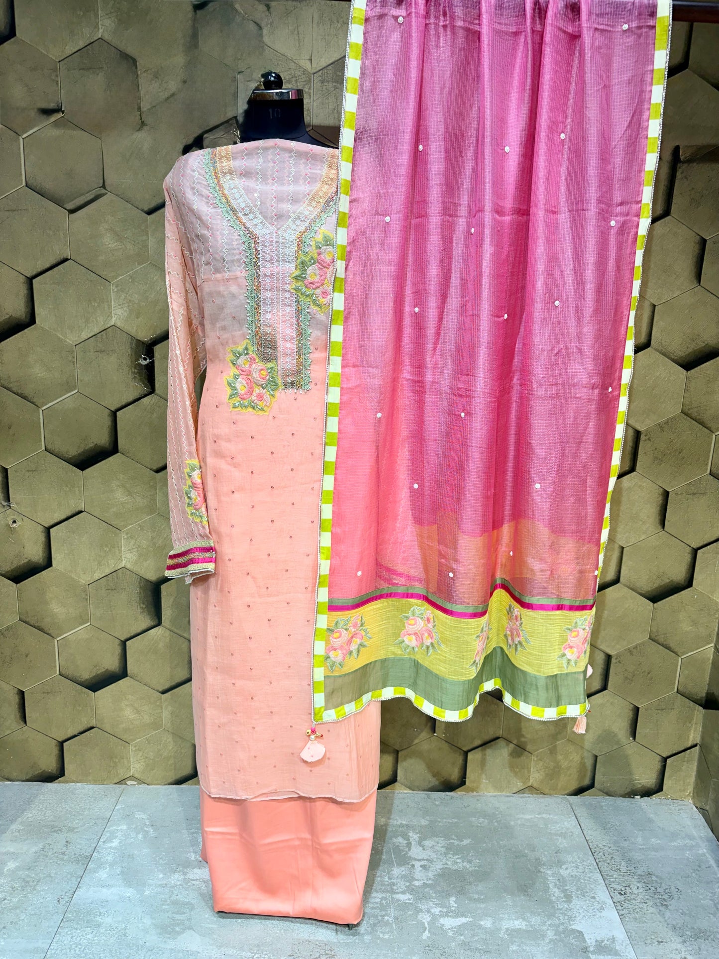Blush Pink Mul Chanderi Elegance