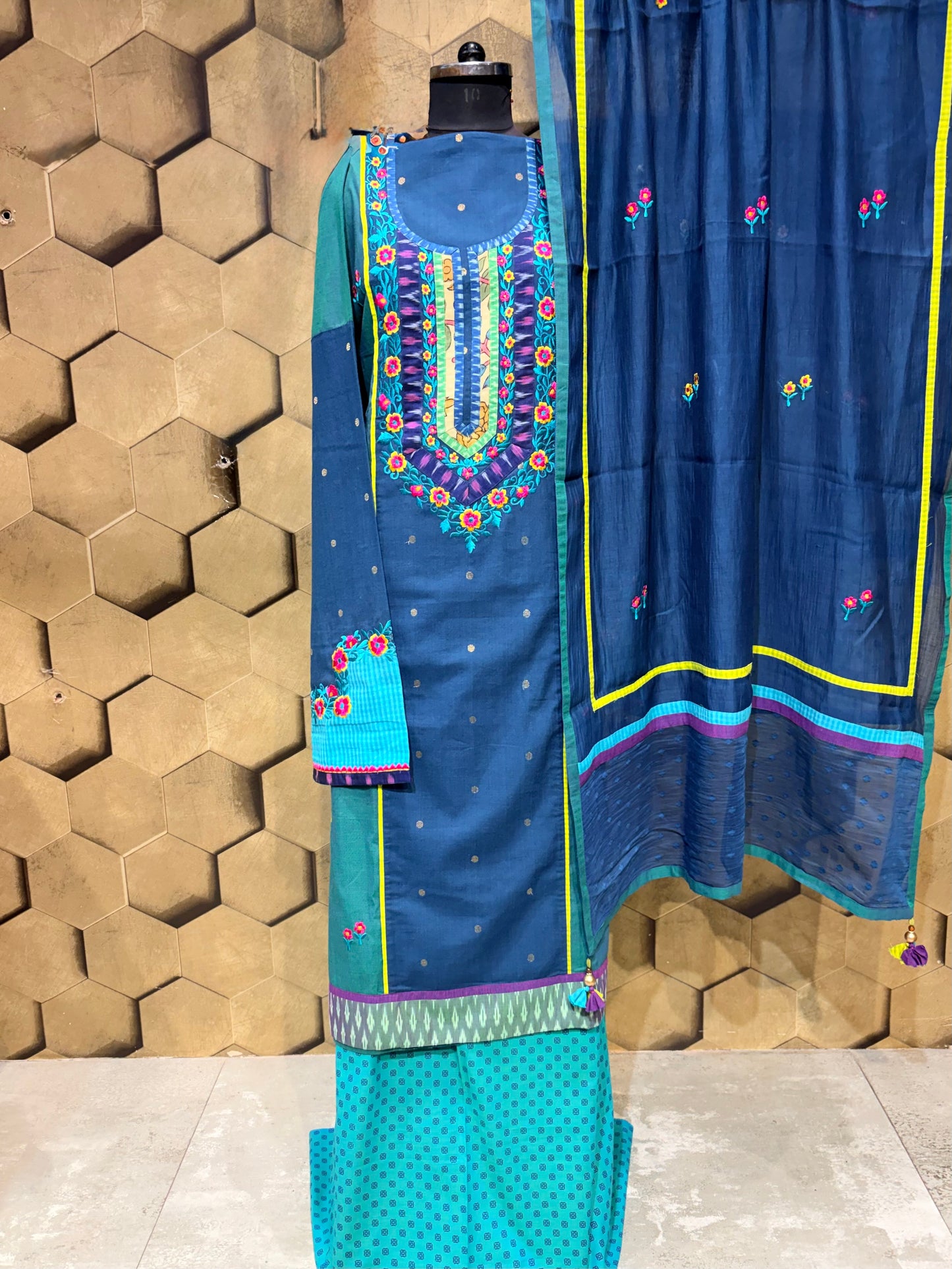 Pure Cotton Elegance in Shades of Blue & Teal