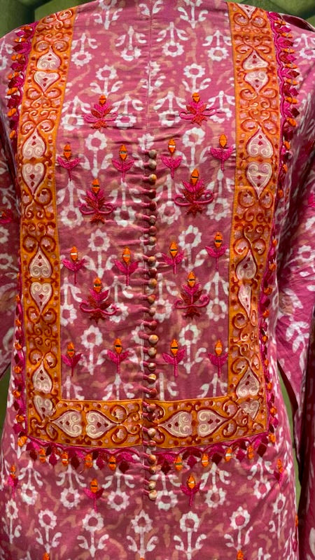 Dabu block with embroidery