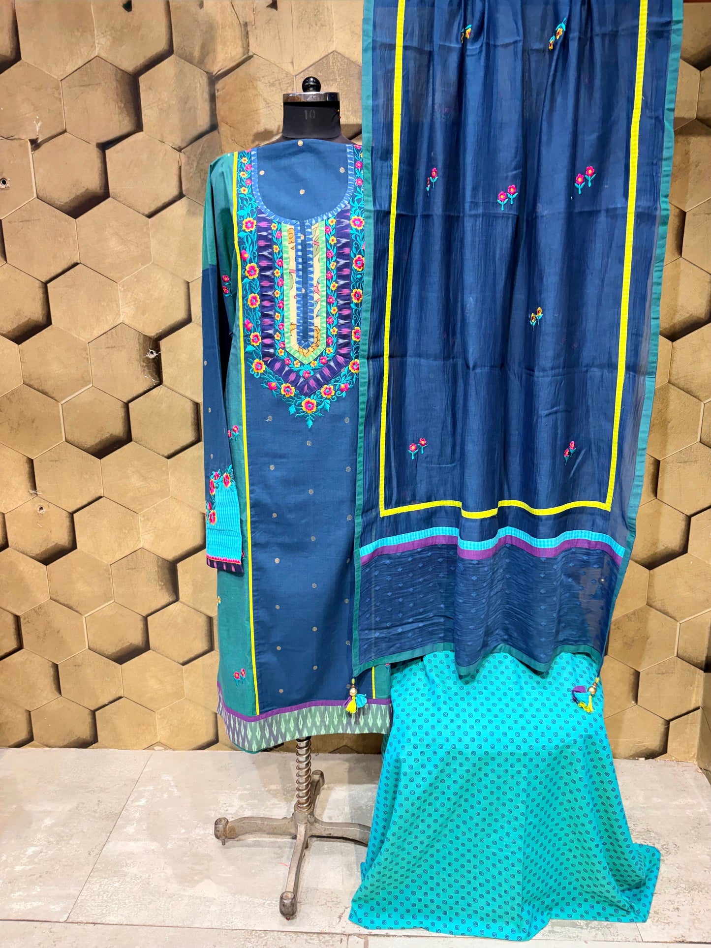 Pure Cotton Elegance in Shades of Blue & Teal