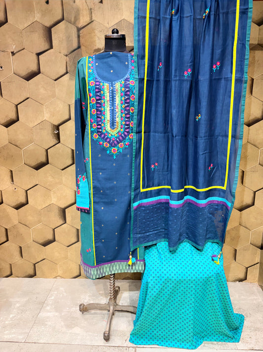 Pure Cotton Elegance in Shades of Blue & Teal