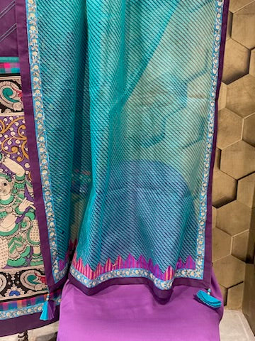 Purple cotton with kalamkari patch