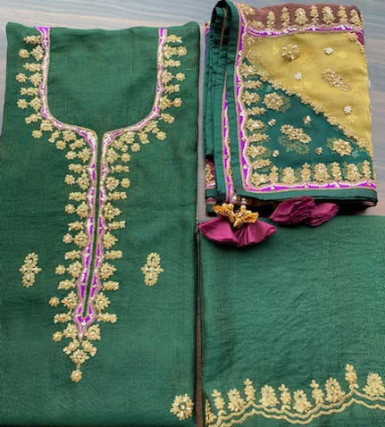 Fine chanderi shirt with beautiful dupatta