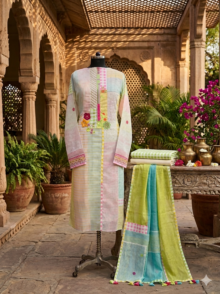 Pastel Dreams in Mul Chanderi