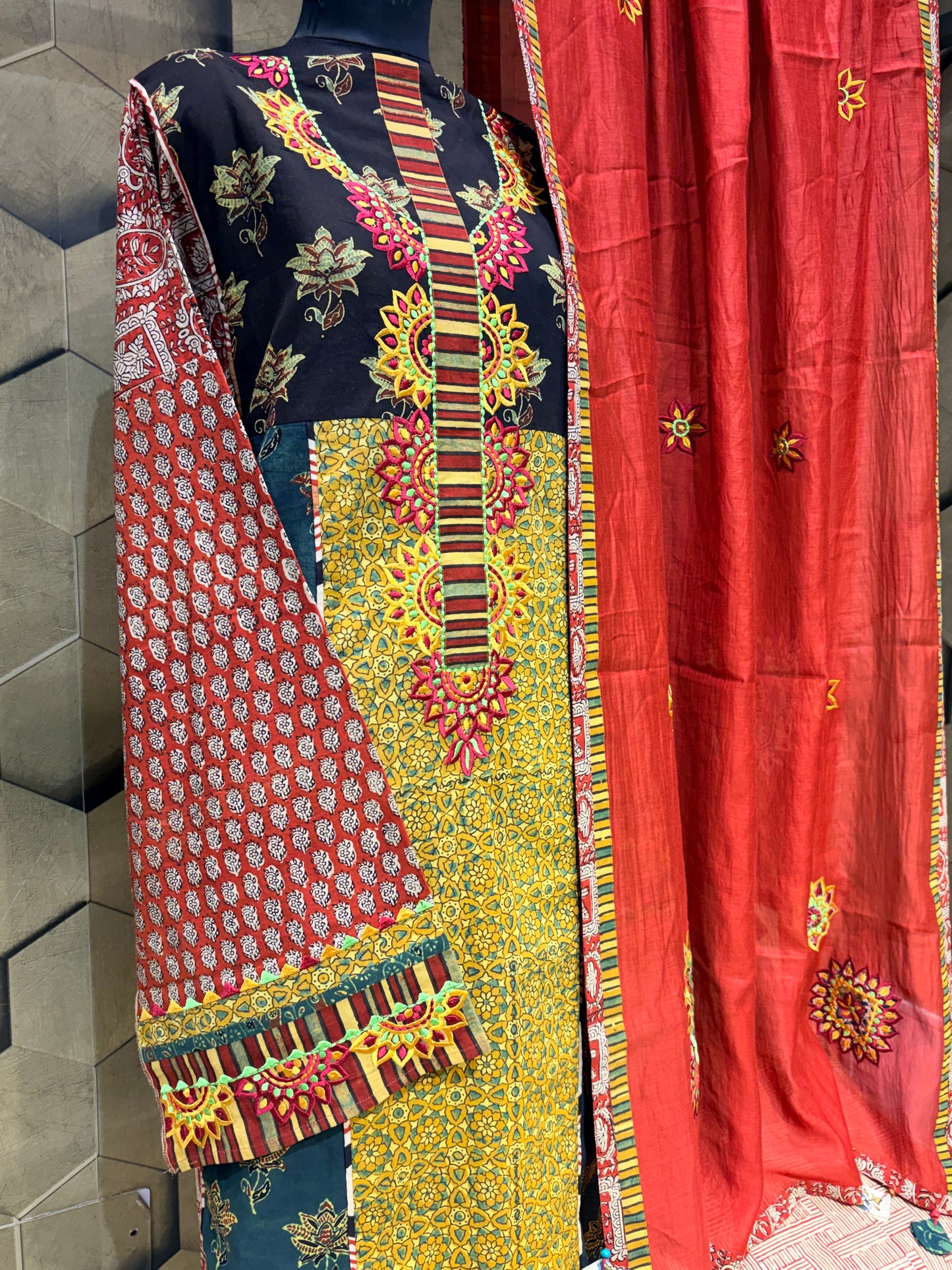 Pure Cotton outfit with Ajrakh