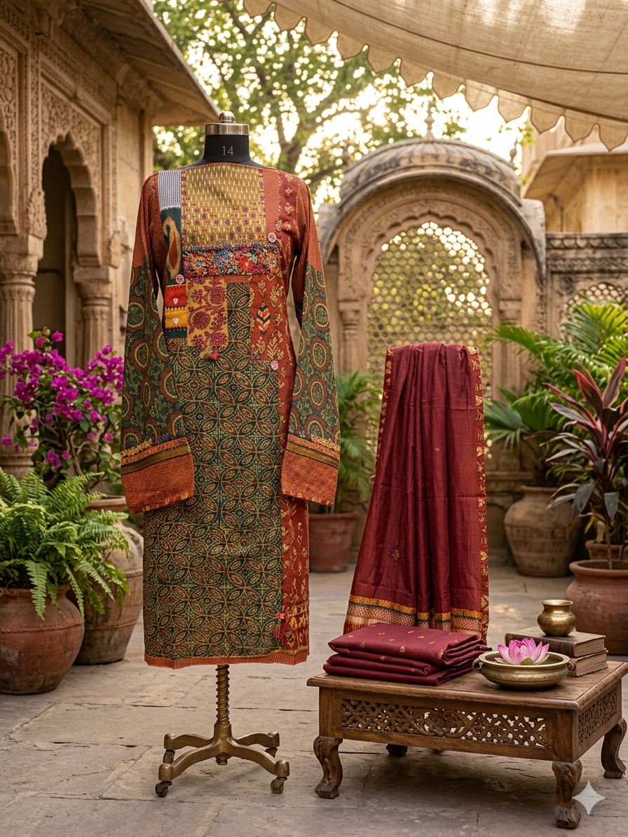 Ajrakh Elegance in Pure Cotton