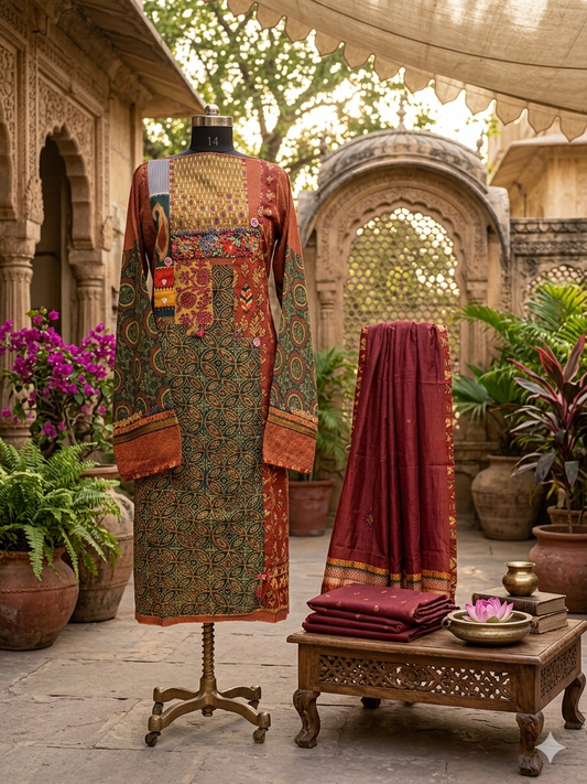 Ajrakh Elegance in Pure Cotton