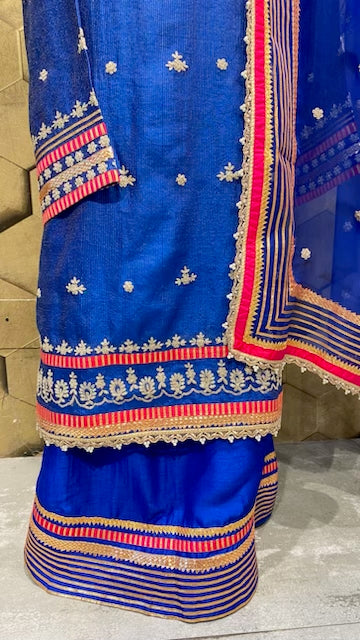 Royal blue sharara outfit