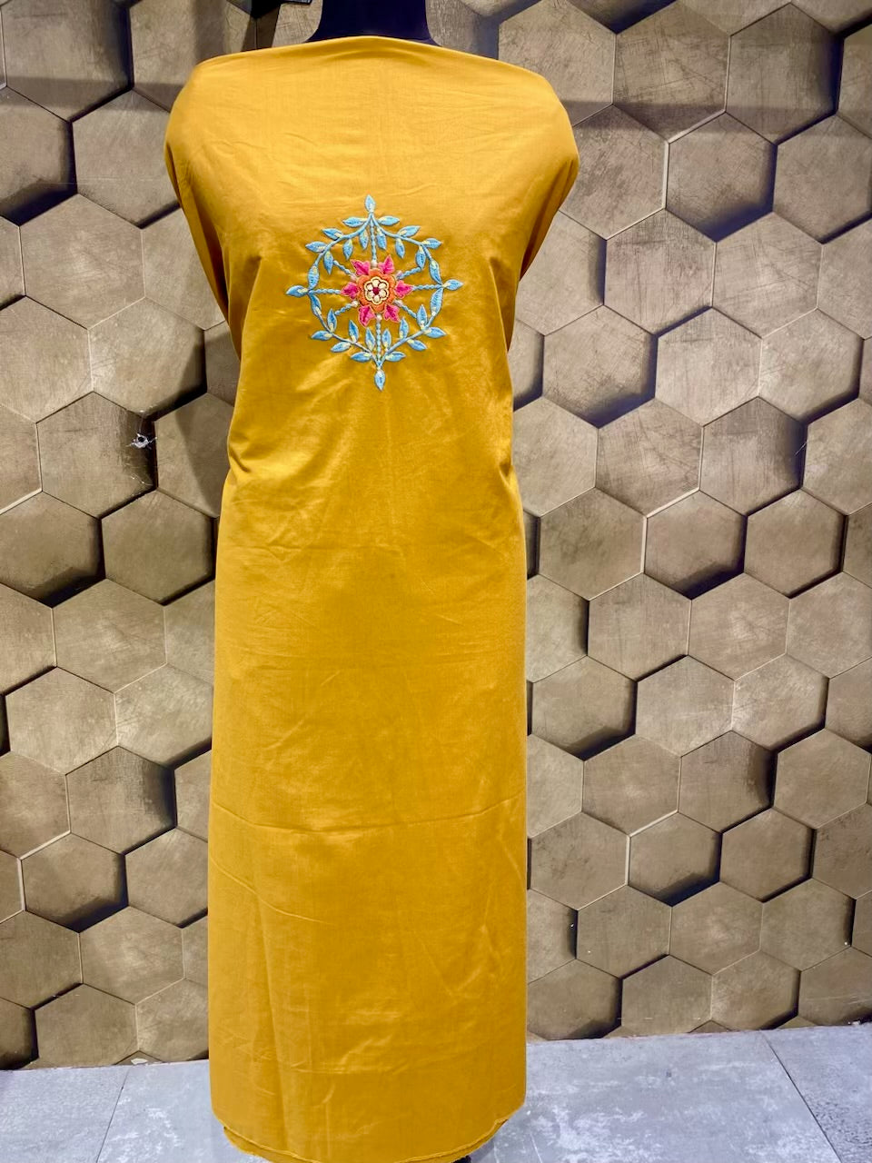 Malai cotton with chiffon dupatta