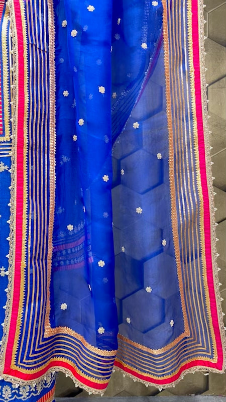 Royal blue sharara outfit