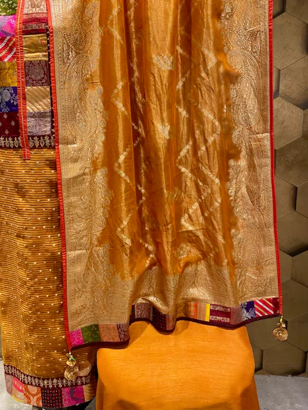 Elegant chanderi with brocade