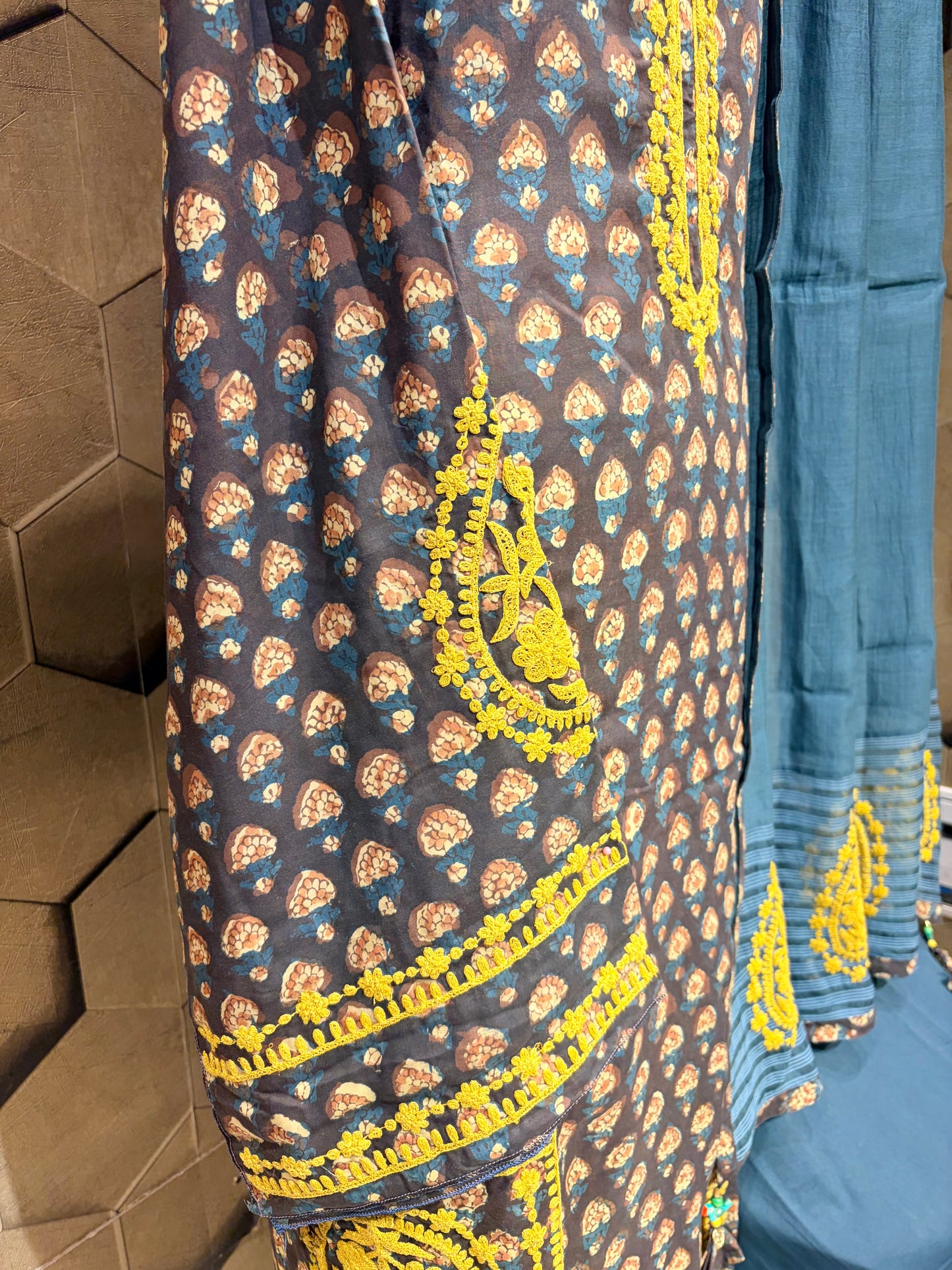 Premium hand block-printed modal suit set