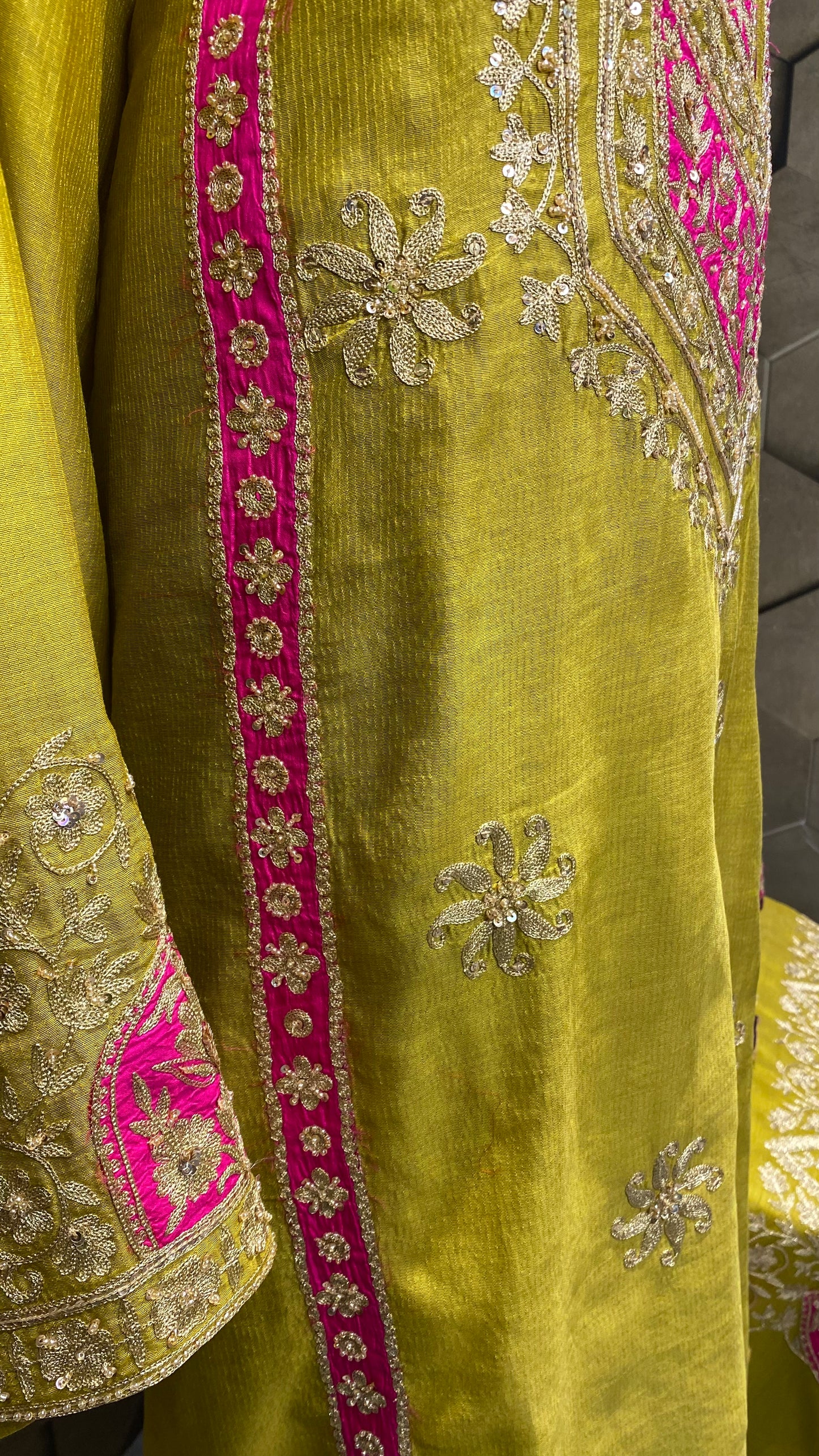 Chanderi shirt with zari embroidery