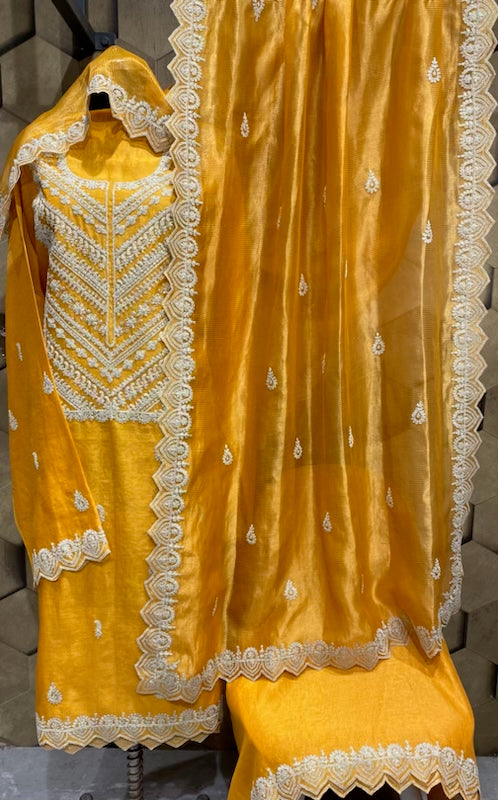 Chanderi shirt with embroidery