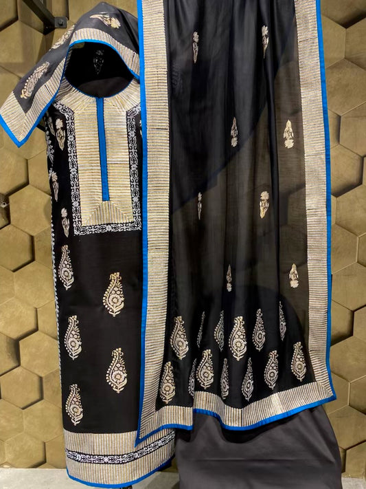 Hand block chanderi outfit