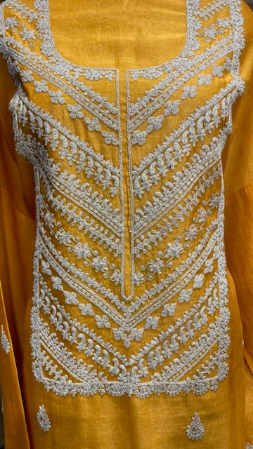 Chanderi shirt with embroidery