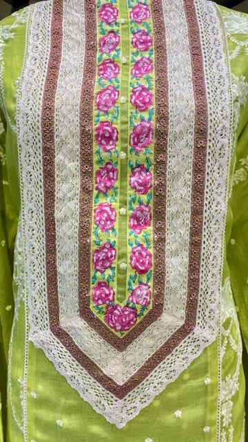 Mul Chanderi embroidered outfit