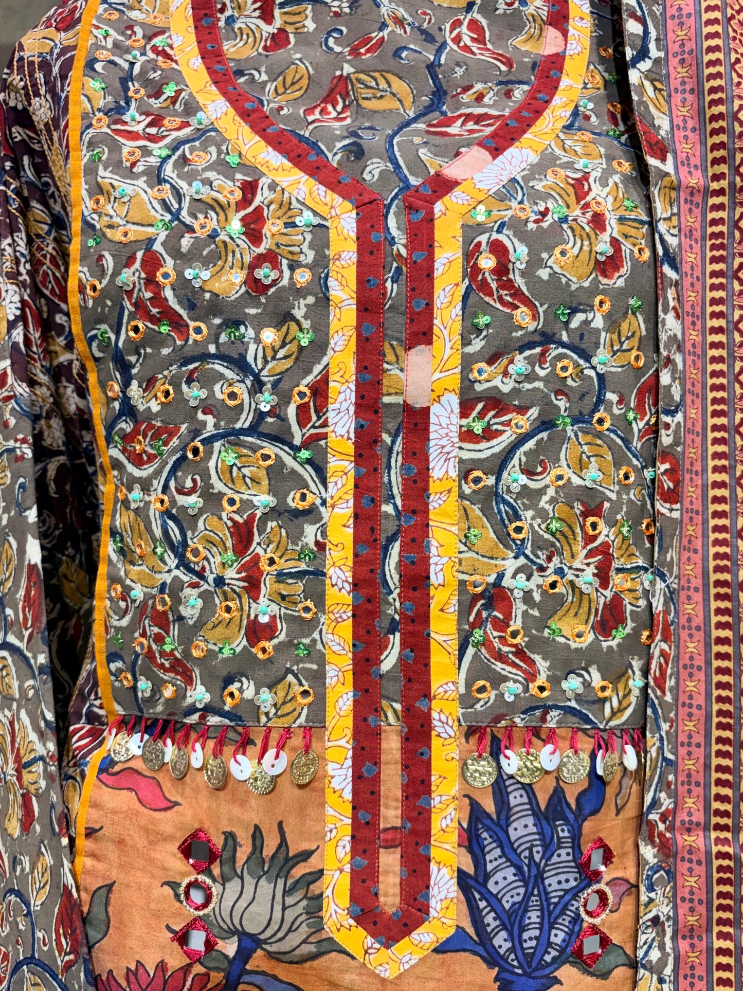 Premium Pure cotton with authentic Kalamkari block print
