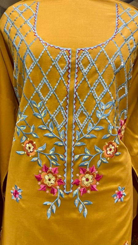 Malai cotton with chiffon dupatta