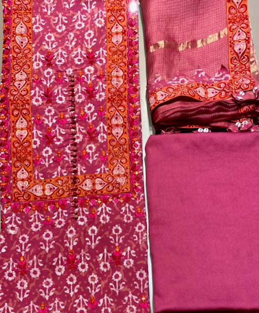 Dabu block with embroidery