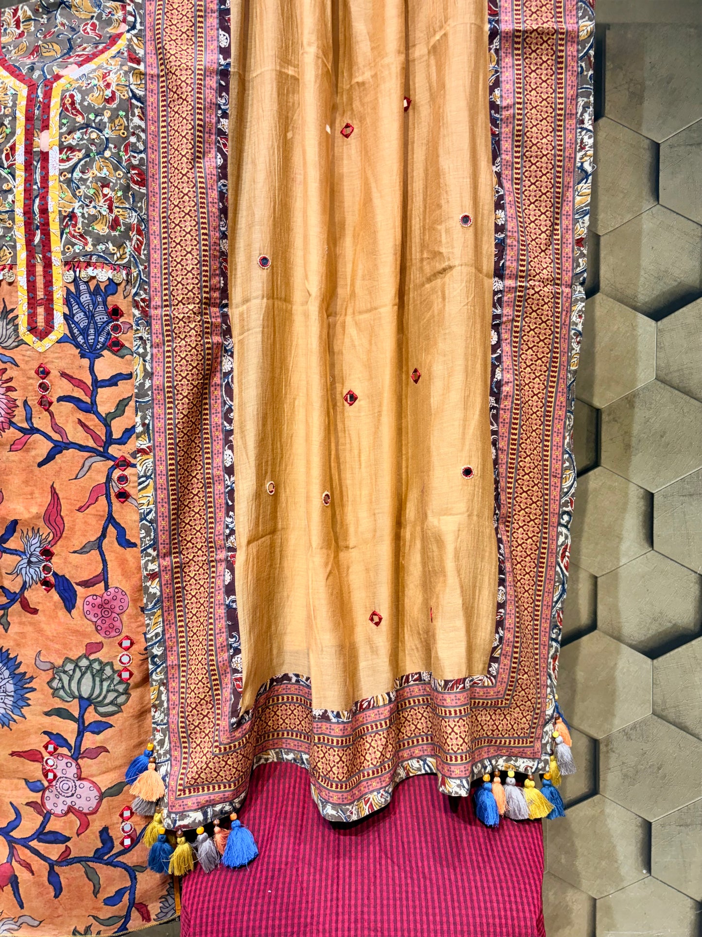 Premium Pure cotton with authentic Kalamkari block print