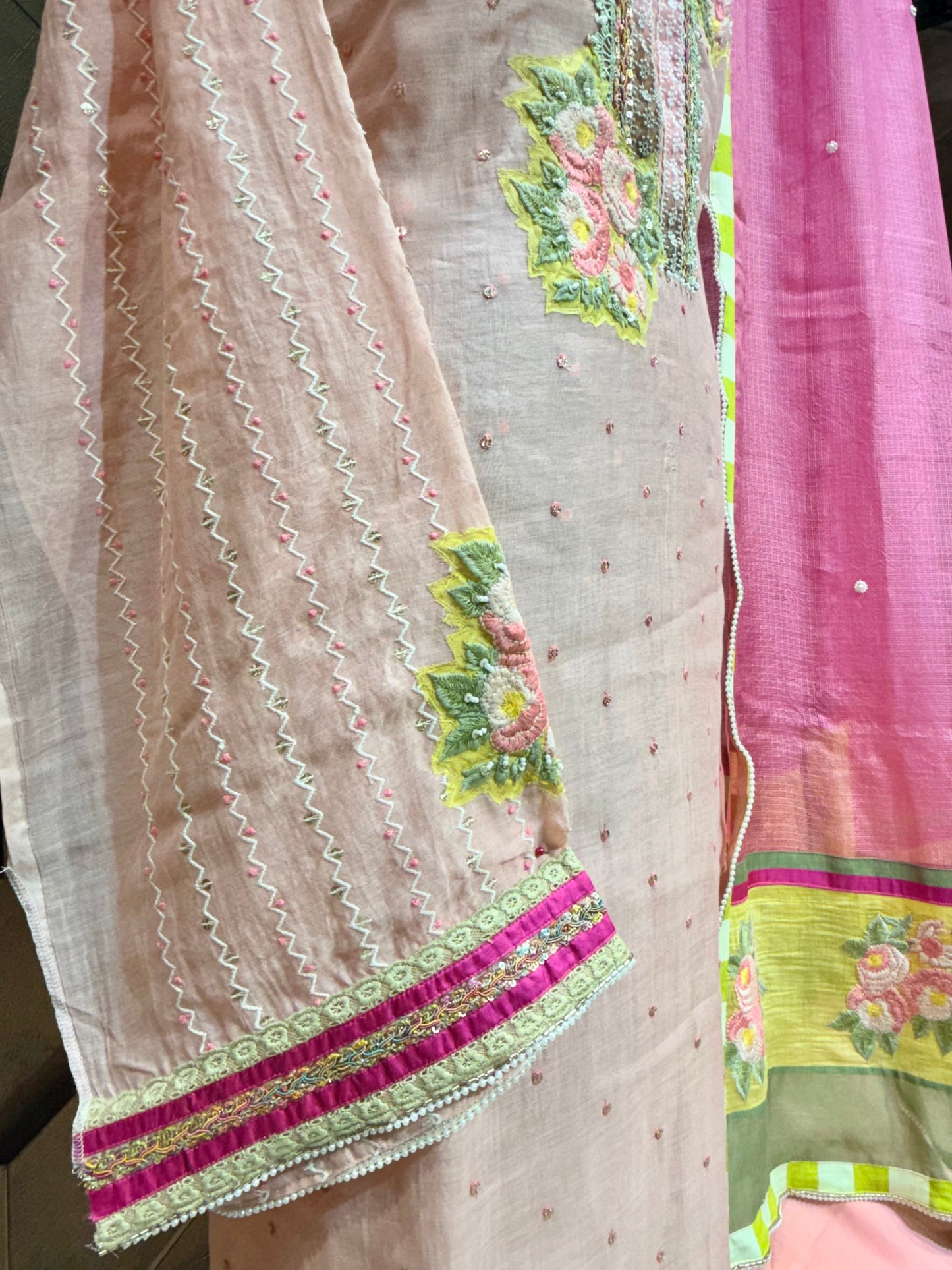 Blush Pink Mul Chanderi Elegance