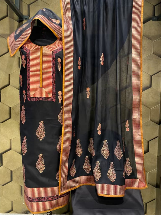 Chanderi hand block outfit