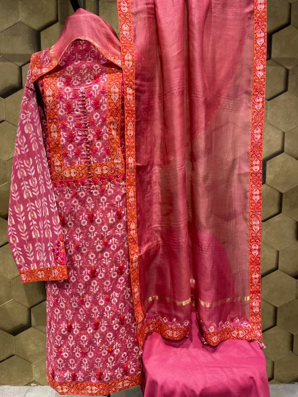 Dabu block with embroidery