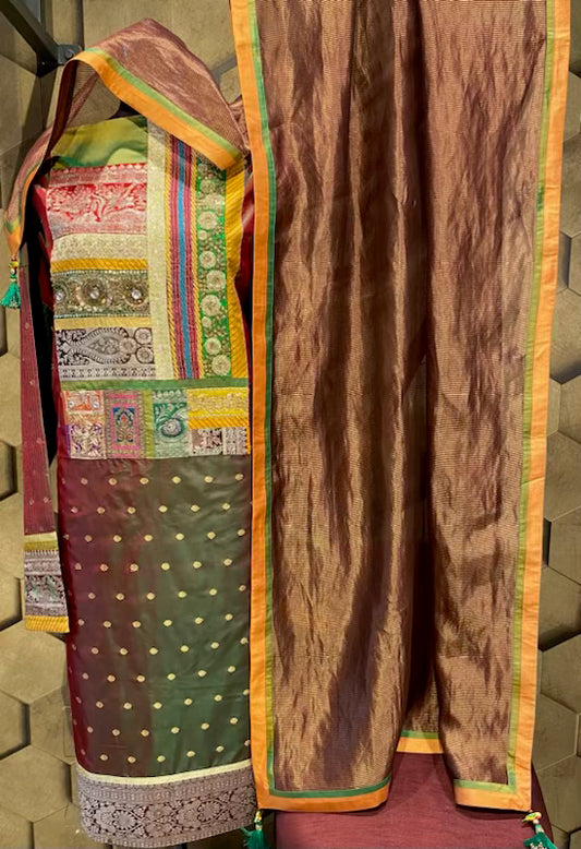 Pure Silk with soft tissue dupatta