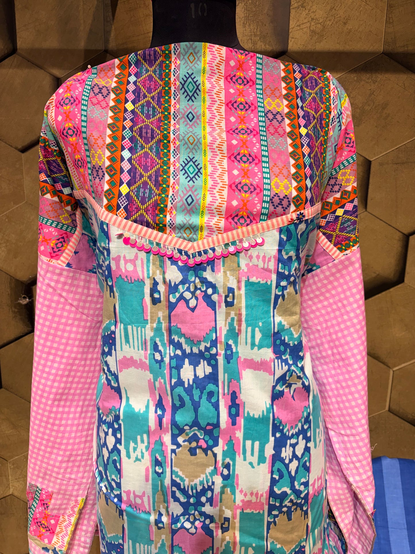 Elegant Coord set in Printed Ikkat Cotton