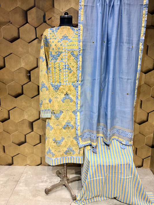 Refreshing Pure Handblock Cotton suit set