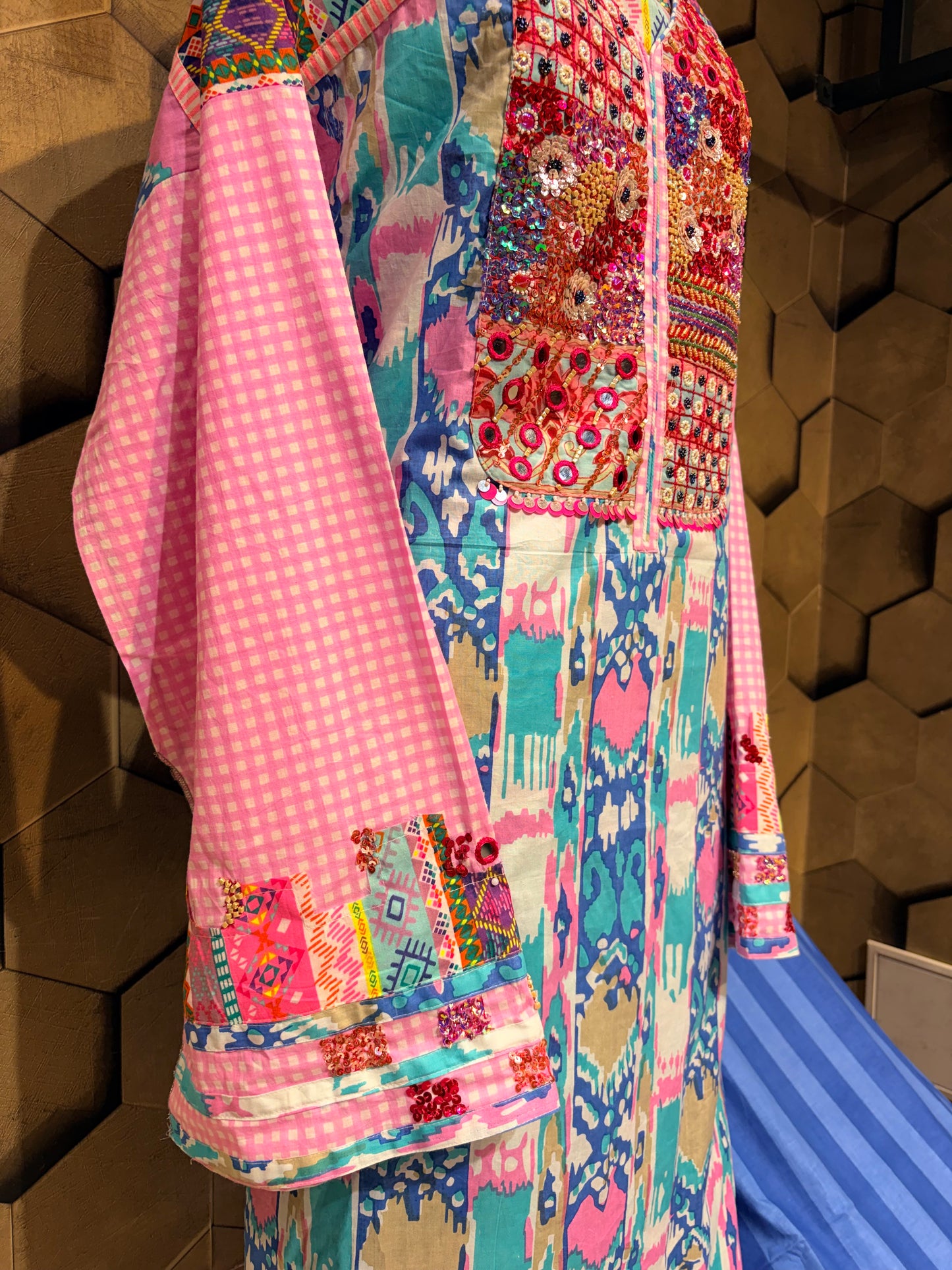 Elegant Coord set in Printed Ikkat Cotton