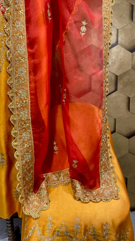 Royal katan silk with pure organza dupatta