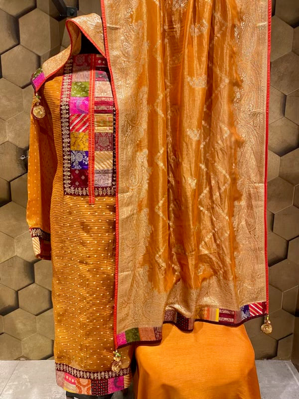 Elegant chanderi with brocade