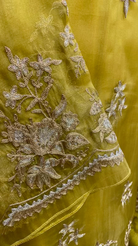 Mehndi pure organza outfit