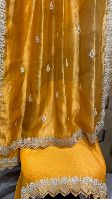 Chanderi shirt with embroidery