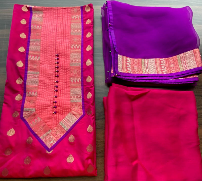 Pure silk with brocade borders