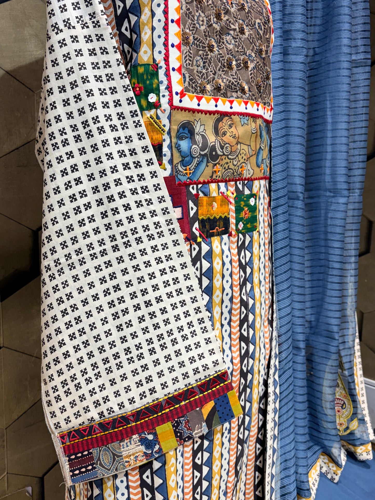 Pure Cotton with Ajrakh & Kalamkari