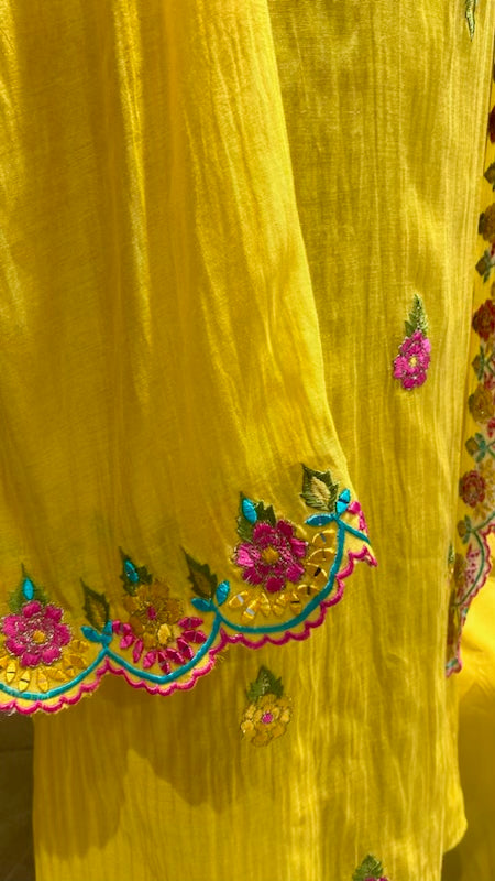 Mul Chanderi with resham embroidery