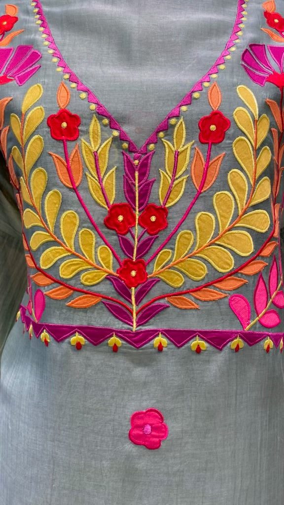 Mul Chanderi patch work dupatta