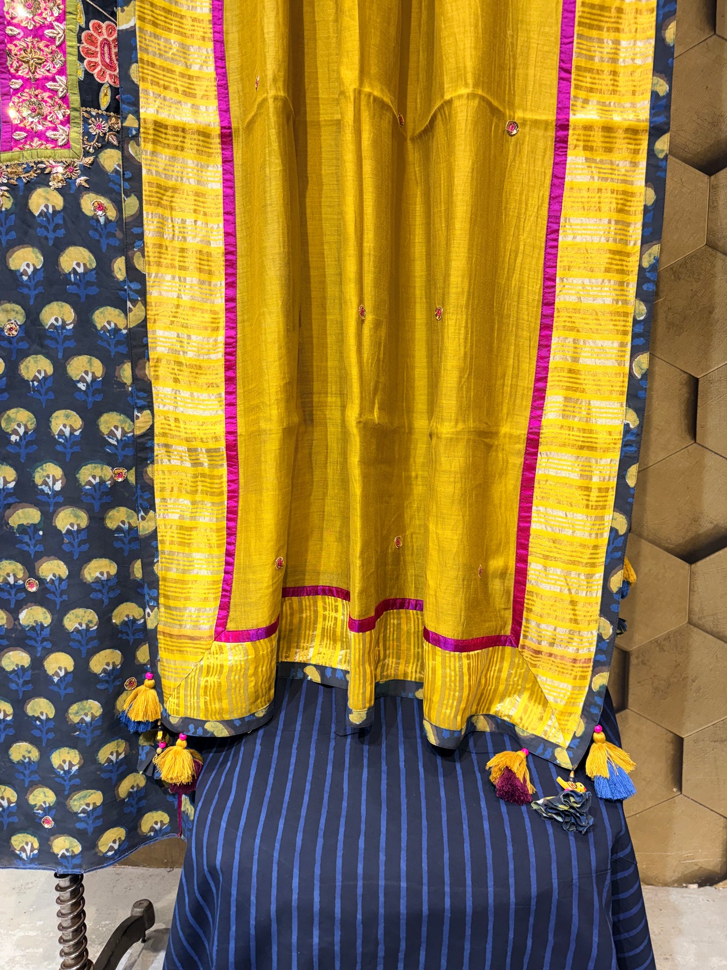 An exquisite handcrafted masterpiece in rich hand block-printed modal fabric