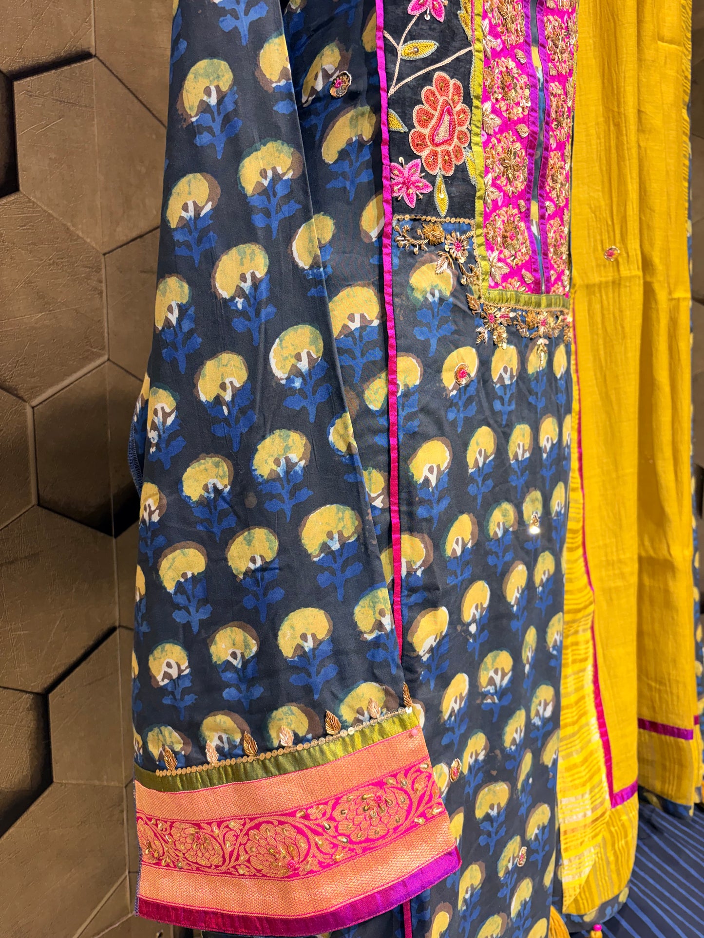 An exquisite handcrafted masterpiece in rich hand block-printed modal fabric