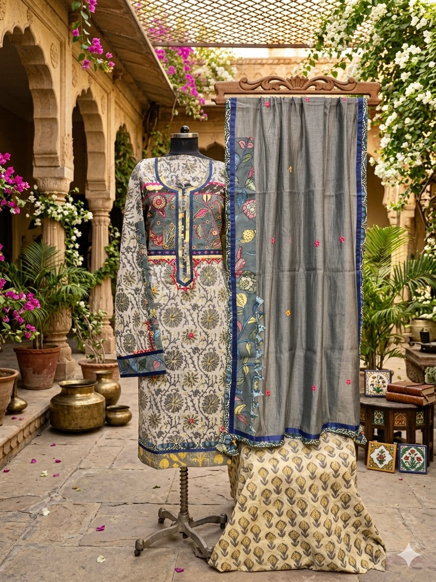 Pure handblock cotton suit set