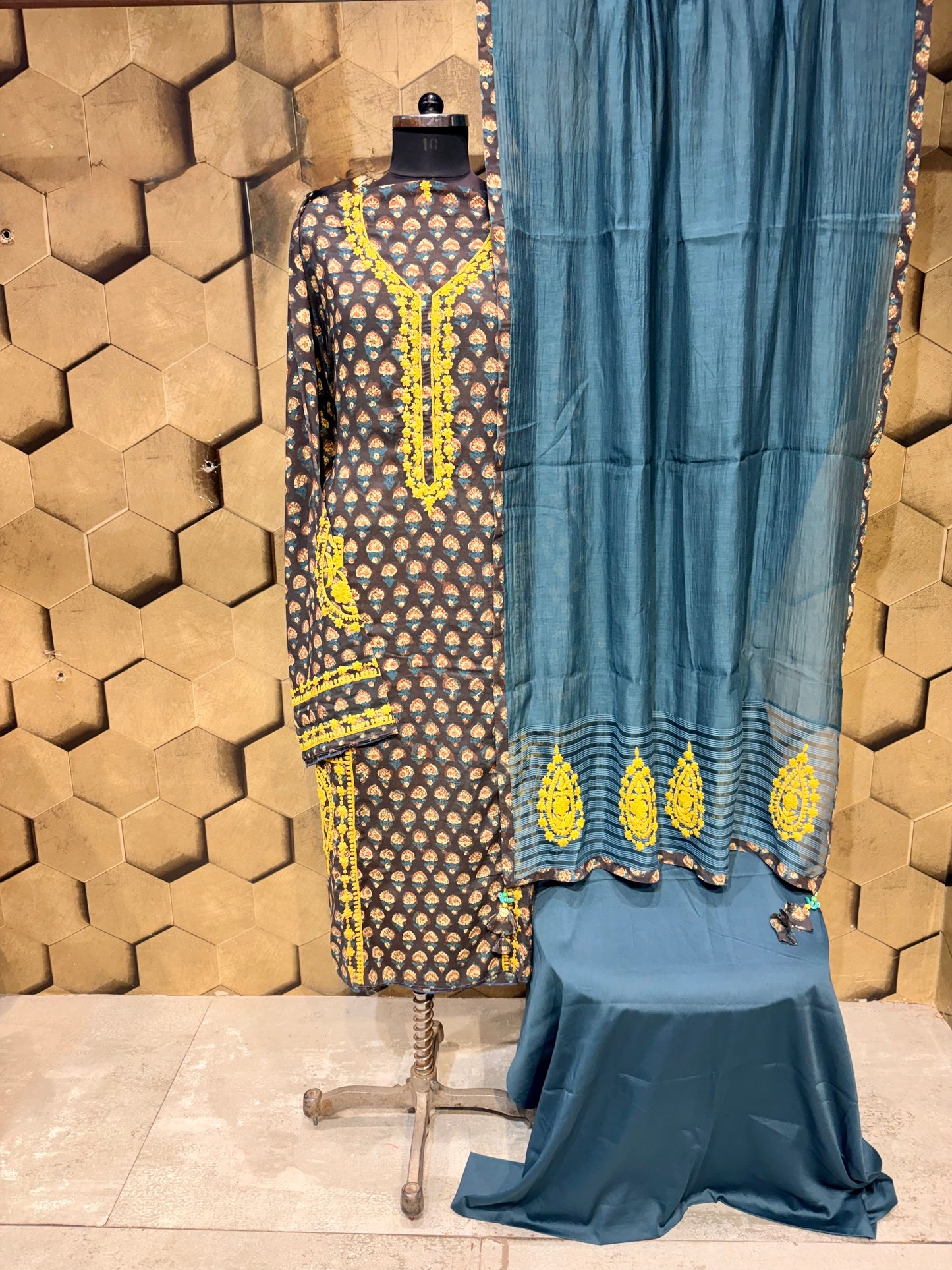 Premium hand block-printed modal suit set