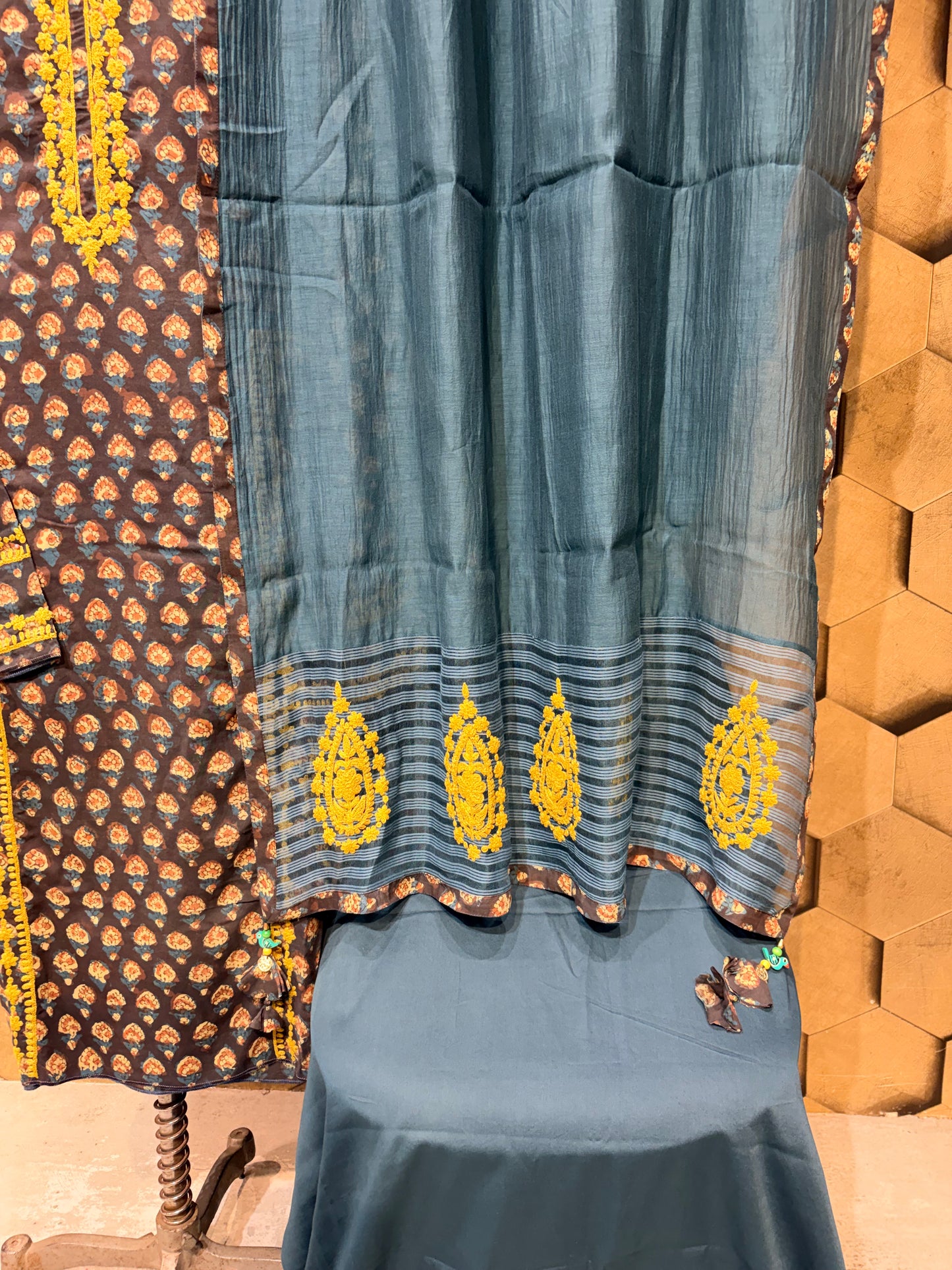 Premium hand block-printed modal suit set