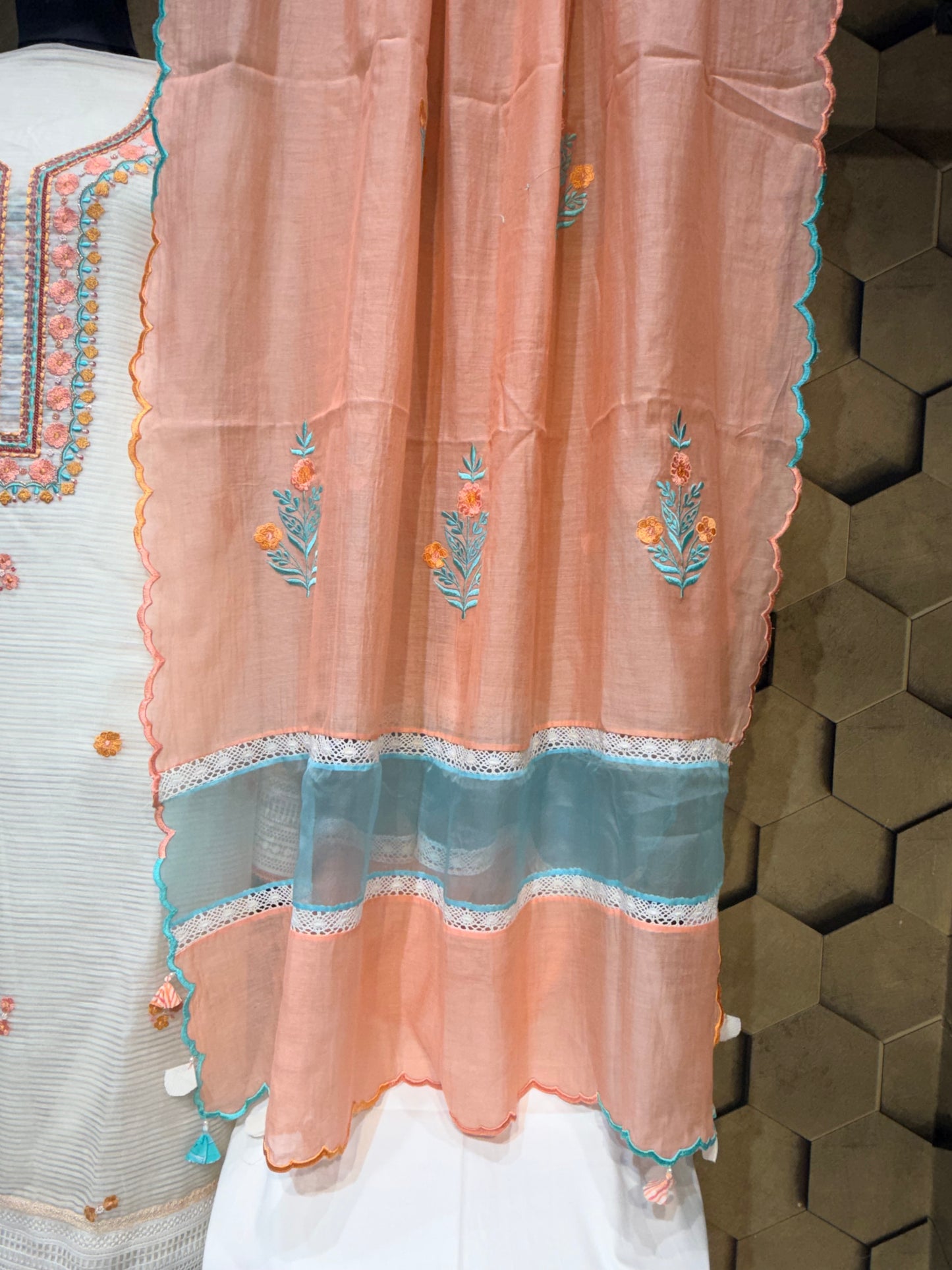 Elegant Mul Chanderi in a timeless off-white shade