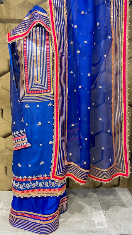 Royal blue sharara outfit