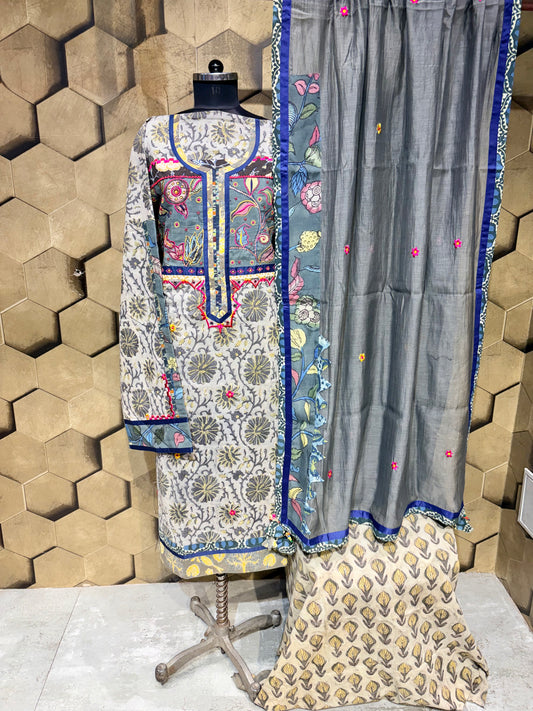Pure handblock cotton suit set